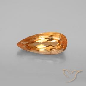 5.55ct 天然 ミディアムオレンジ インペリアルトパーズ, 洋梨の形, VVS