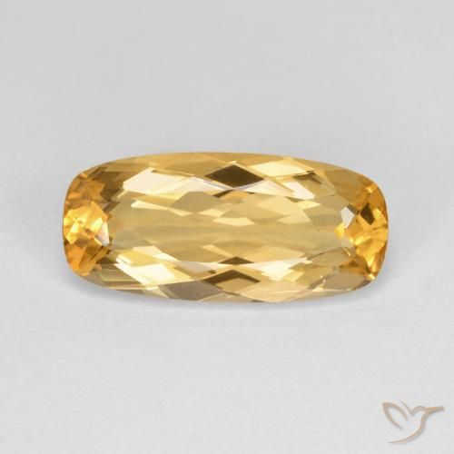 3.96ct 天然 ゴールドオレンジ インペリアルトパーズ, クッション, VVS
