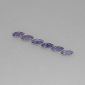 カラットの天然バイオレットブルーアイオライト（6×3.1 mm・マーキス）