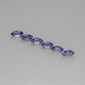 カラットの天然バイオレットブルーアイオライト（6×3 mm・マーキス）
