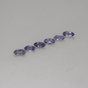 カラットの天然バイオレットブルーアイオライト（6.3×3.3 mm・マーキス）