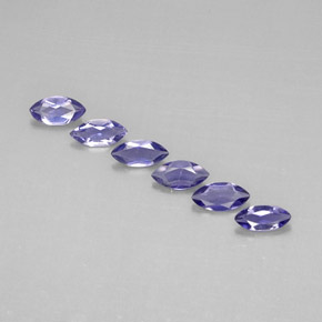 カラットの天然バイオレットブルーアイオライト（6×3.1 mm・マーキス）