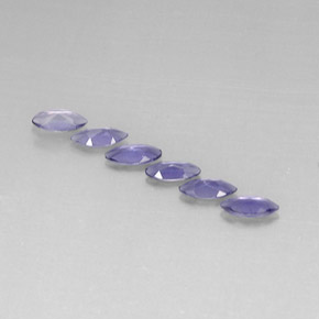 カラットの天然バイオレットブルーアイオライト（6×3.1 mm・マーキス）