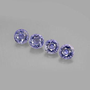 カラットの天然バイオレットブルーアイオライト（5.40 mm・ラウンドカット）