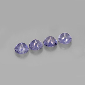 カラットの天然バイオレットブルーアイオライト（5.40 mm・ラウンドカット）