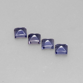 カラットの天然バイオレットブルーアイオライト（4.2×4.2 mm・透明）