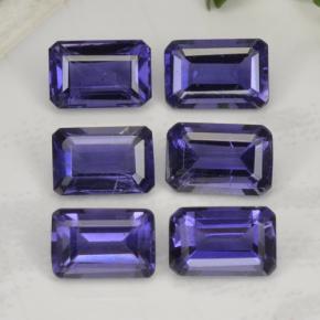 2.97カラットの天然バイオレットブルーアイオライト（5.8×4 mm・エメラルドカット）