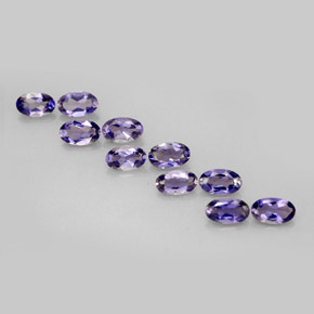カラットの天然バイオレットブルーアイオライト（5×3 mm・オーバルカット）
