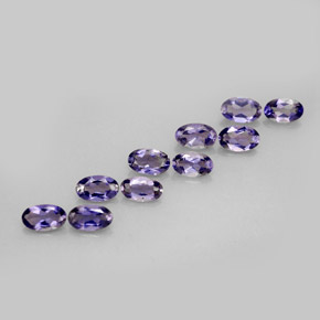 カラットの天然バイオレットブルーアイオライト（5×3 mm・オーバルカット）