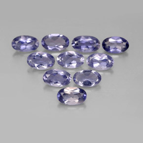 カラットの天然バイオレットブルーアイオライト（4.9×3.1 mm・オーバルカット）