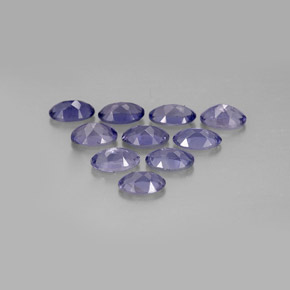 カラットの天然バイオレットブルーアイオライト（4.8×3.2 mm・オーバルカット）