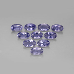 カラットの天然バイオレットブルーアイオライト（5.1×3.1 mm・オーバルカット）