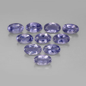 カラットの天然バイオレットブルーアイオライト（5.1×3.1 mm・オーバルカット）