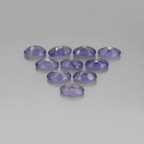 カラットの天然バイオレットブルーアイオライト（5.1×3.1 mm・オーバルカット）