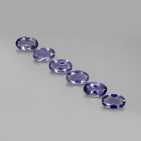 カラットの天然バイオレットブルーアイオライト（5.1×3.1 mm・オーバルカット）