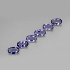 カラットの天然バイオレットブルーアイオライト（5.1×3.1 mm・オーバルカット）