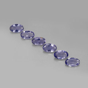 カラットの天然バイオレットブルーアイオライト（5×3 mm・オーバルカット）