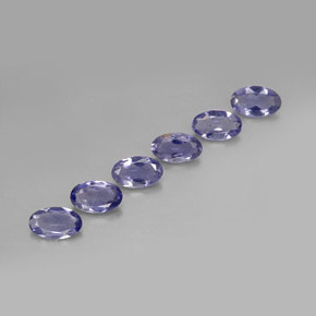 カラットの天然バイオレットブルーアイオライト（5×3 mm・オーバルカット）