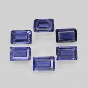 2.83カラットの天然バイオレットブルーアイオライト（6×3.9 mm・エメラルドカット）
