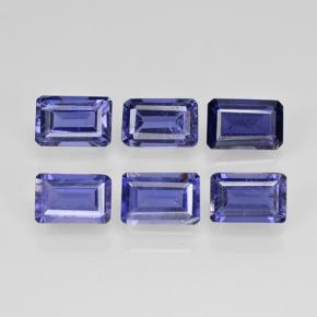 2.83カラットの天然バイオレットブルーアイオライト（6×3.9 mm・エメラルドカット）