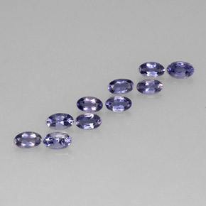 カラットの天然バイオレットブルーアイオライト（5×3.1 mm・オーバルカット）