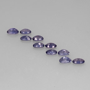 カラットの天然バイオレットブルーアイオライト（5×3.1 mm・オーバルカット）