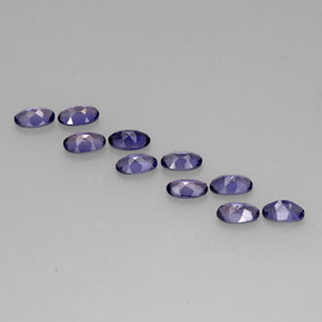 カラットの天然バイオレットブルーアイオライト（5×3.2 mm・オーバルカット）