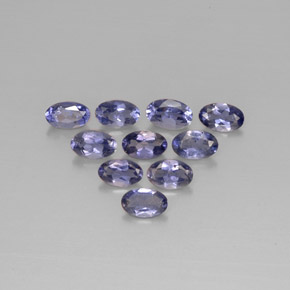 カラットの天然バイオレットブルーアイオライト（5×3 mm・オーバルカット）