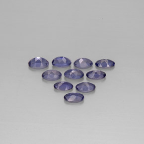 カラットの天然バイオレットブルーアイオライト（5×3 mm・オーバルカット）