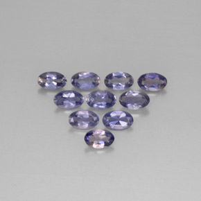 カラットの天然バイオレットブルーアイオライト（5.1×3.1 mm・オーバルカット）