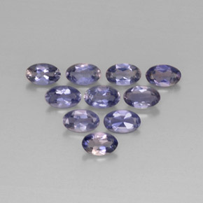 カラットの天然バイオレットブルーアイオライト（5.1×3.1 mm・オーバルカット）