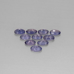 カラットの天然バイオレットブルーアイオライト（5.1×3.1 mm・オーバルカット）