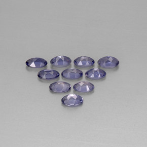 カラットの天然バイオレットブルーアイオライト（4.8×3 mm・オーバルカット）