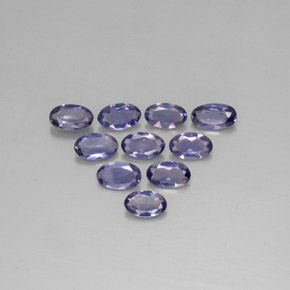 カラットの天然バイオレットブルーアイオライト（4.8×3 mm・オーバルカット）