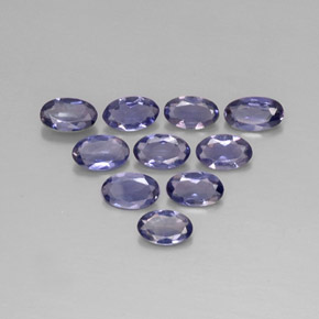 カラットの天然バイオレットブルーアイオライト（4.8×3 mm・オーバルカット）