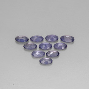 カラットの天然バイオレットブルーアイオライト（4.8×3 mm・オーバルカット）