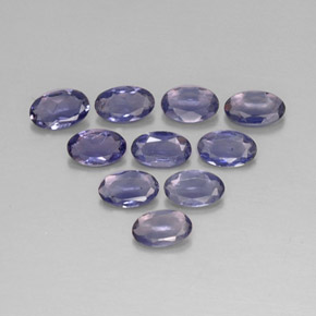 カラットの天然バイオレットブルーアイオライト（5.1×3 mm・オーバルカット）