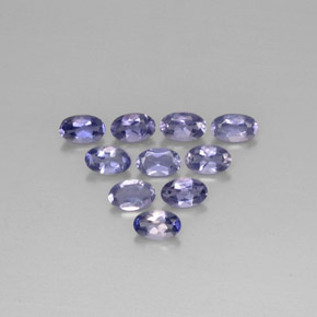 カラットの天然バイオレットブルーアイオライト（5×3.1 mm・オーバルカット）