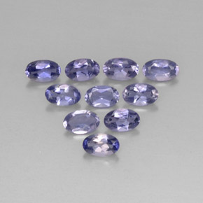 カラットの天然バイオレットブルーアイオライト（5×3.1 mm・オーバルカット）