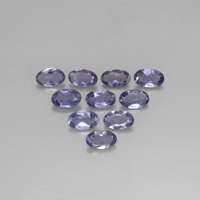カラットの天然バイオレットブルーアイオライト（5×3.1 mm・オーバルカット）