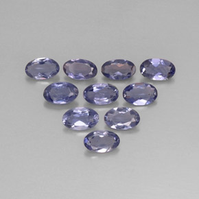 カラットの天然バイオレットブルーアイオライト（5×3.1 mm・オーバルカット）