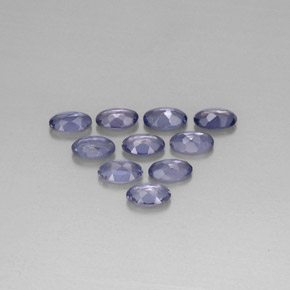 カラットの天然バイオレットブルーアイオライト（5×3.1 mm・オーバルカット）