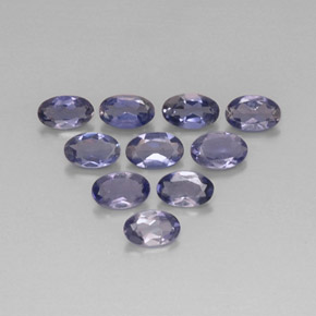 カラットの天然バイオレットブルーアイオライト（5×3.1 mm・オーバルカット）