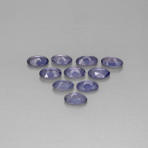 カラットの天然バイオレットブルーアイオライト（5.1×3.2 mm・オーバルカット）