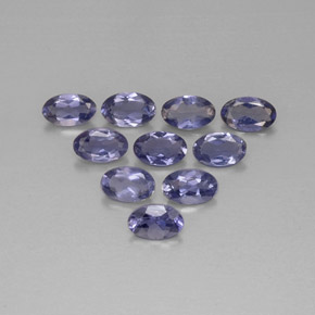 カラットの天然バイオレットブルーアイオライト（5×3.1 mm・オーバルカット）