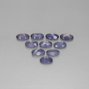 カラットの天然バイオレットブルーアイオライト（5×3.1 mm・オーバルカット）