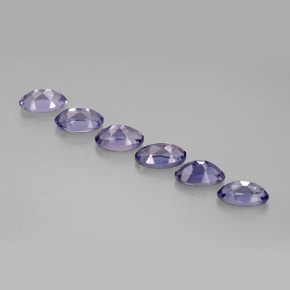 カラットの天然バイオレットブルーアイオライト（4.9×3.1 mm・オーバルカット）