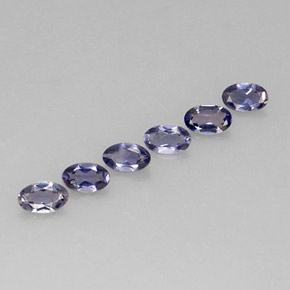 カラットの天然バイオレットブルーアイオライト（5×3.2 mm・オーバルカット）