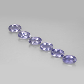カラットの天然バイオレットブルーアイオライト（5×3 mm・オーバルカット）