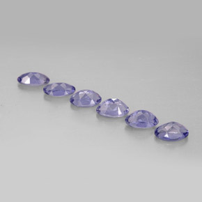 カラットの天然バイオレットブルーアイオライト（4.8×3 mm・オーバルカット）